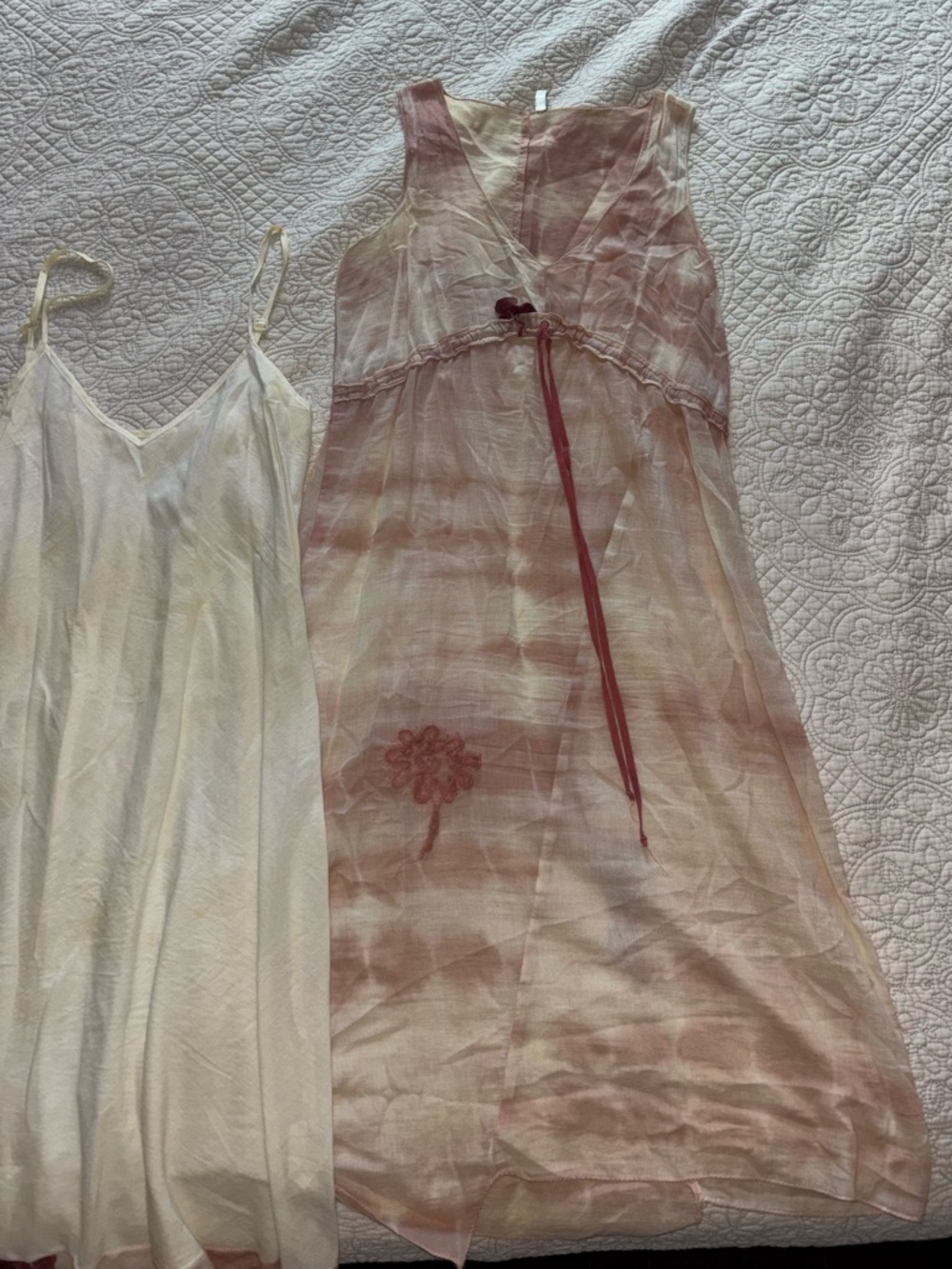 Silk ‘Poleci’ Soft Blush-Peach Sheer Dress